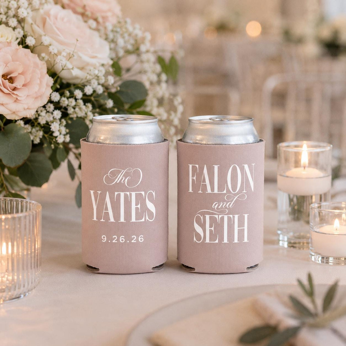Wedding Can Cooler Custom Wedding Favor Can Coolers, Personalized Can Holders, Personalized Beer Huggers, Can Coolers, Wedding favors