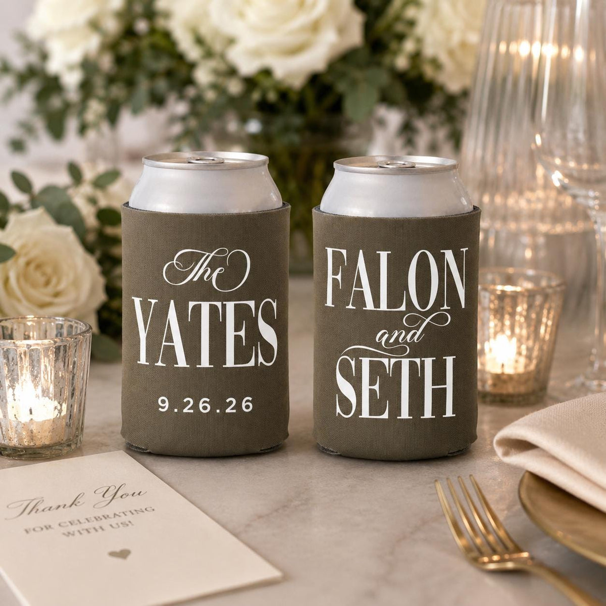 Wedding Can Cooler Custom Wedding Favor Can Coolers, Personalized Can Holders, Personalized Beer Huggers, Can Coolers, Wedding favors