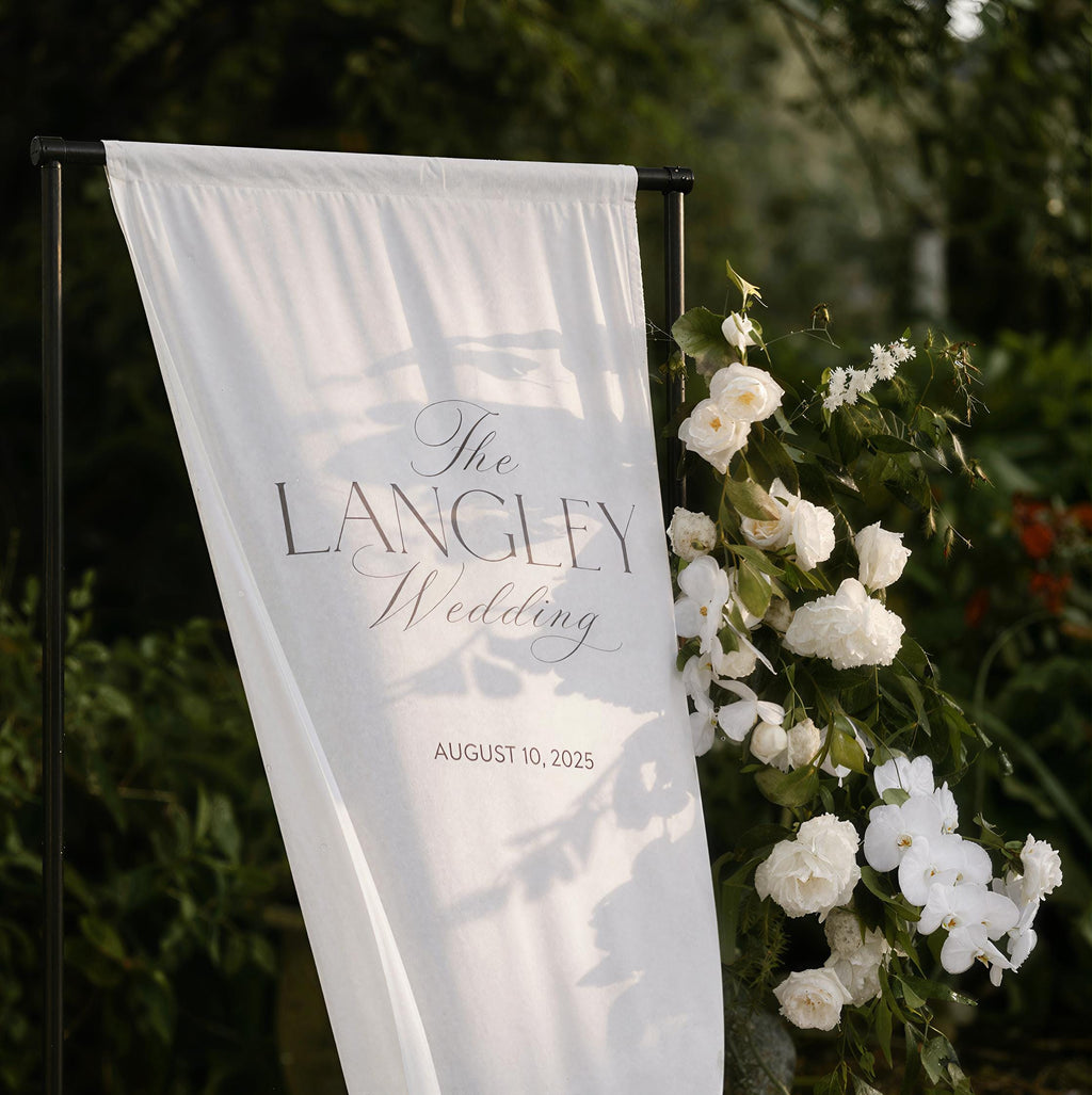 Fabric Wedding Sign - Personalized Wedding Banner - Modern Engagement Party Decor - Fabric Welcome Sign - Custom Linen Banner