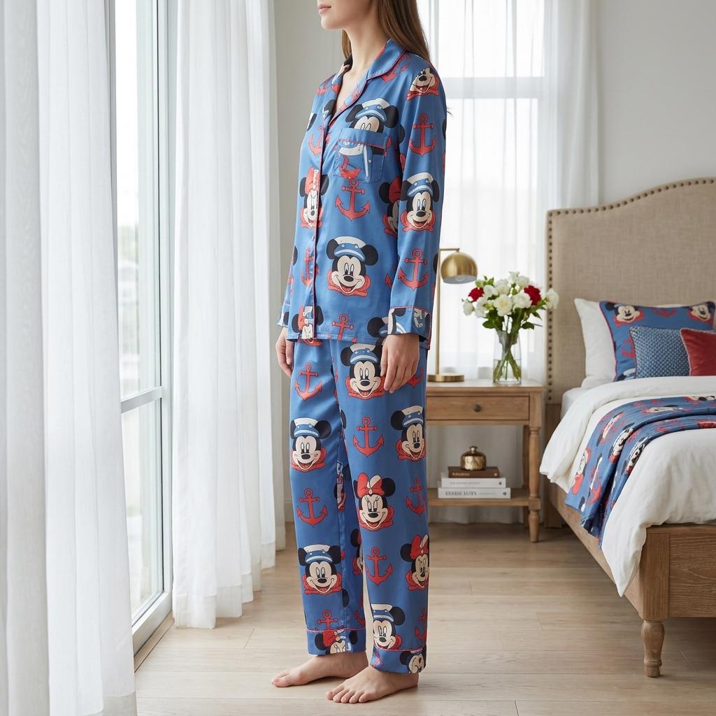 Mickey and Minnie Cruise Satin Pajamas Set, Disney Cruise Trip Pajamas Set, Disneyland Family Pajamas, Mouse Cruise Pajamas, Disney Pajamas