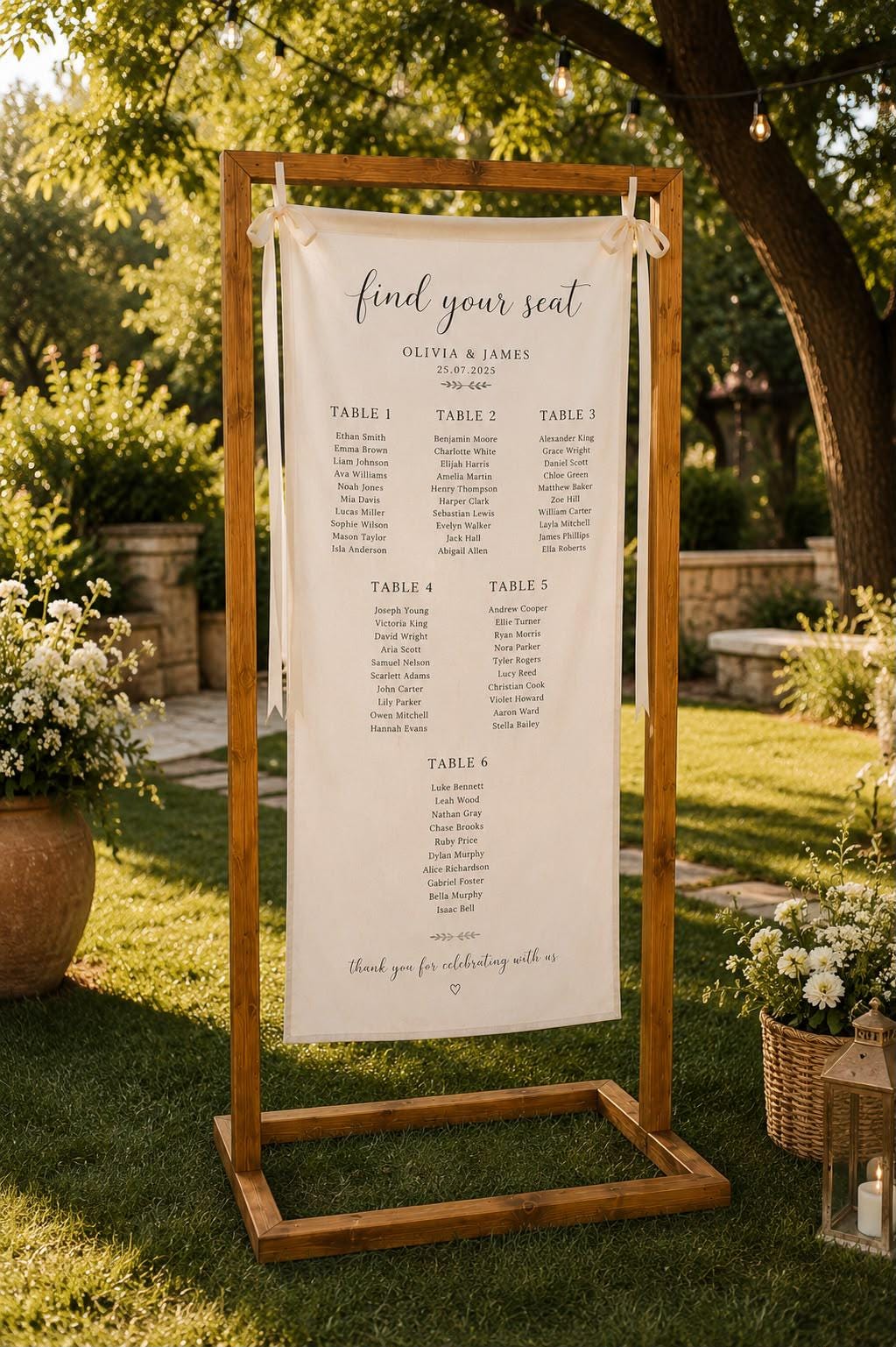 Wooden Wedding Sign Stand | Rustic Event Welcome Banner Display