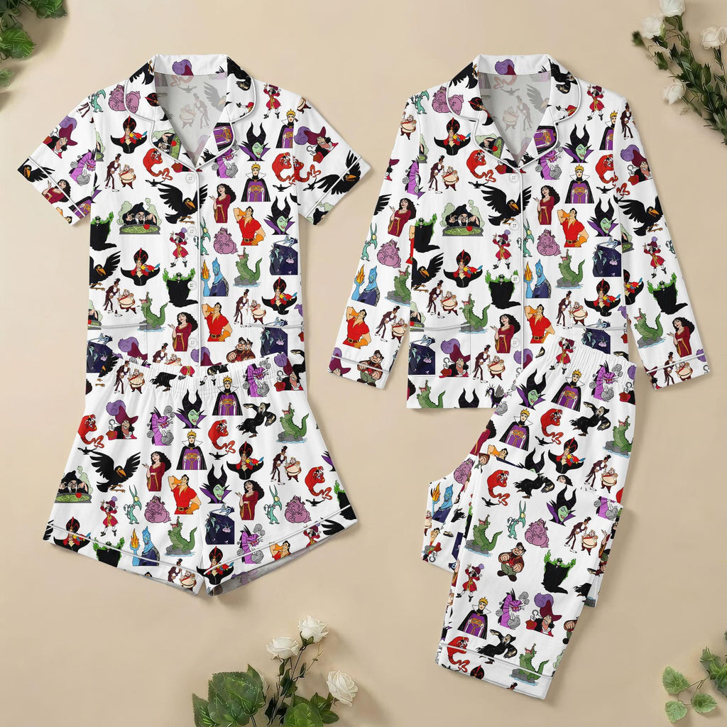 Disney Villains Pajamas, Disney Maleficent Sleepwear, Cruella Loungewear, Matching Family Pjs, Halloween Sleep, Gift For Mom