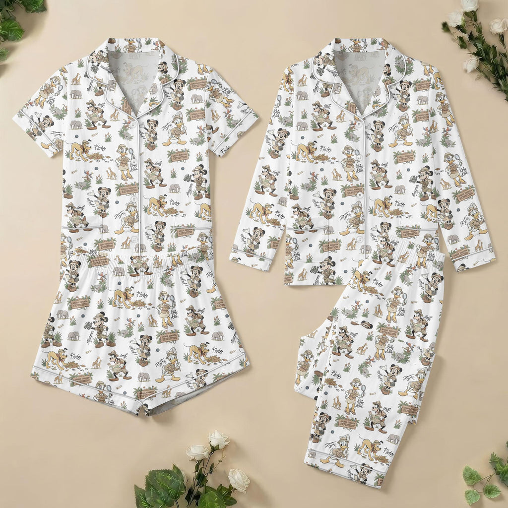 Disney Safari Pajamas, Mickey Mouse Animal Kingdom Pjs, Vacation Sleepwear, Matching Family Loungewear, Gift For Mom, Her