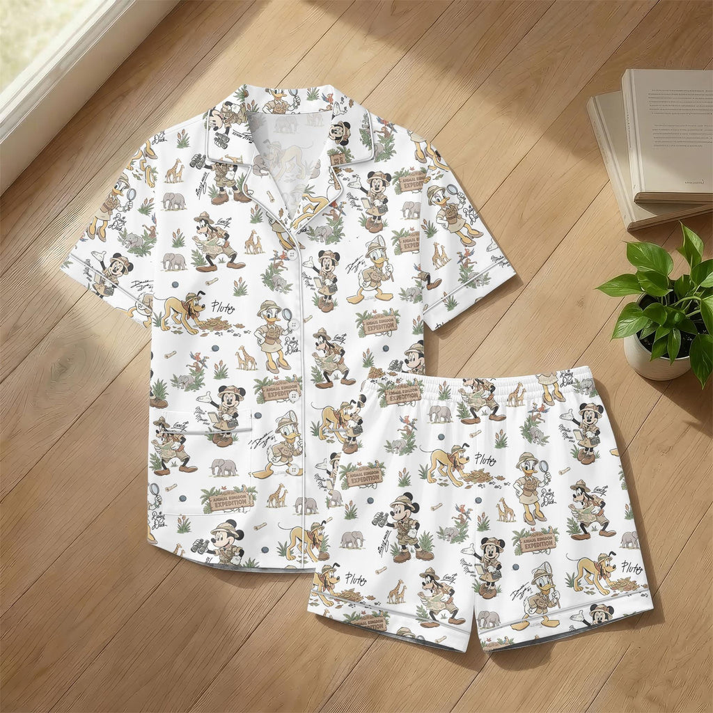 Disney Safari Pajamas, Mickey Mouse Animal Kingdom Pjs, Vacation Sleepwear, Matching Family Loungewear, Gift For Mom, Her