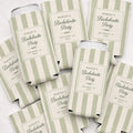 Custom Bachelorette Party Can Cooler, Bridal Shower Drinkware, Cabana Stripe Drink Coolers, Wedding Party Favors, Personalized Drink Holder