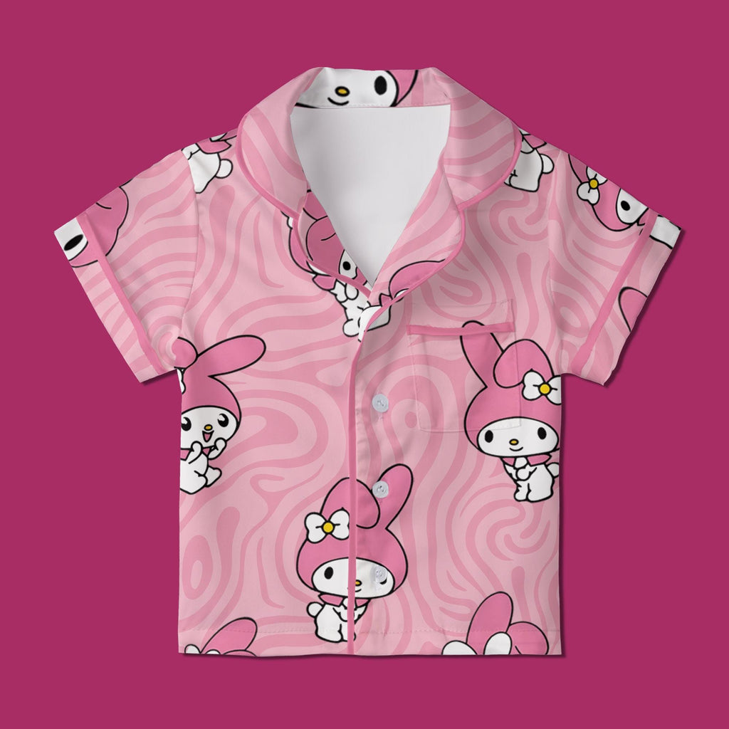 Cute Pink Bunny Pajamas Set, Kawaii Rabbit Sleepwear For Family, Pastel Pink Swirl Pajamas, Sweet Slumber Party Gifts For Her