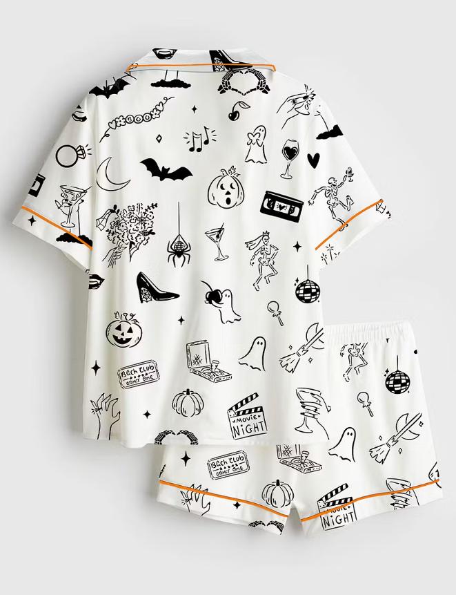 Spooky Bachelorette Pajama Set - Halloween Bridal Party Loungewear - Ghost Bride Sleepwear Gift - Halloween Pajamas