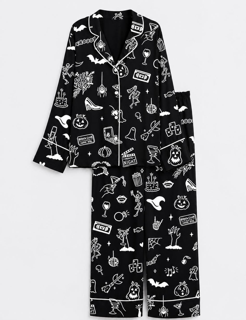 Spooky Bachelorette Pajama Set - Halloween Bridal Party Loungewear - Ghost Bride Sleepwear Gift - Halloween Pajamas