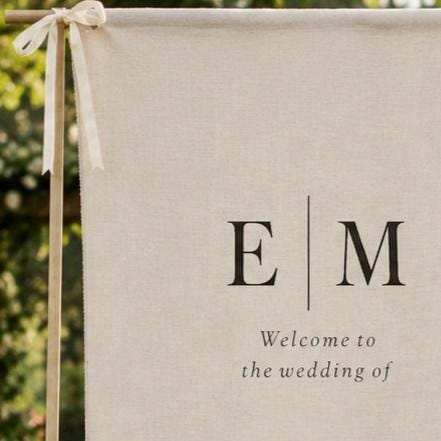 Custom Fabric Welcome Sign, Linen Wedding Welcome Sign, Personalized Wedding Decor, Wedding Banner