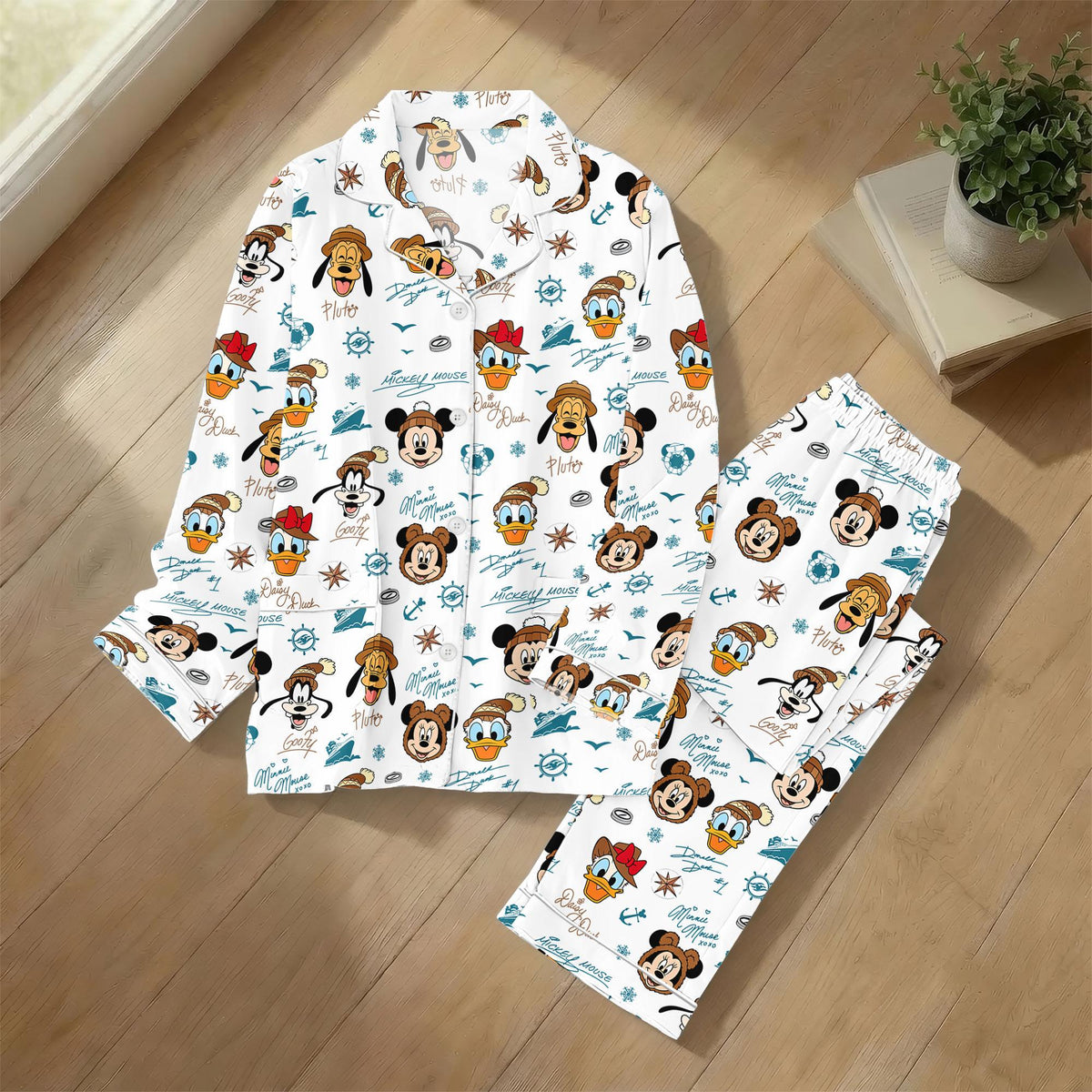 Mickey and Friends Alaska Pajamas, Disney Cruise Alaska Sleepwear, Character Lounge Pjs Gift For Her, Holiday Pajama Gift For Her