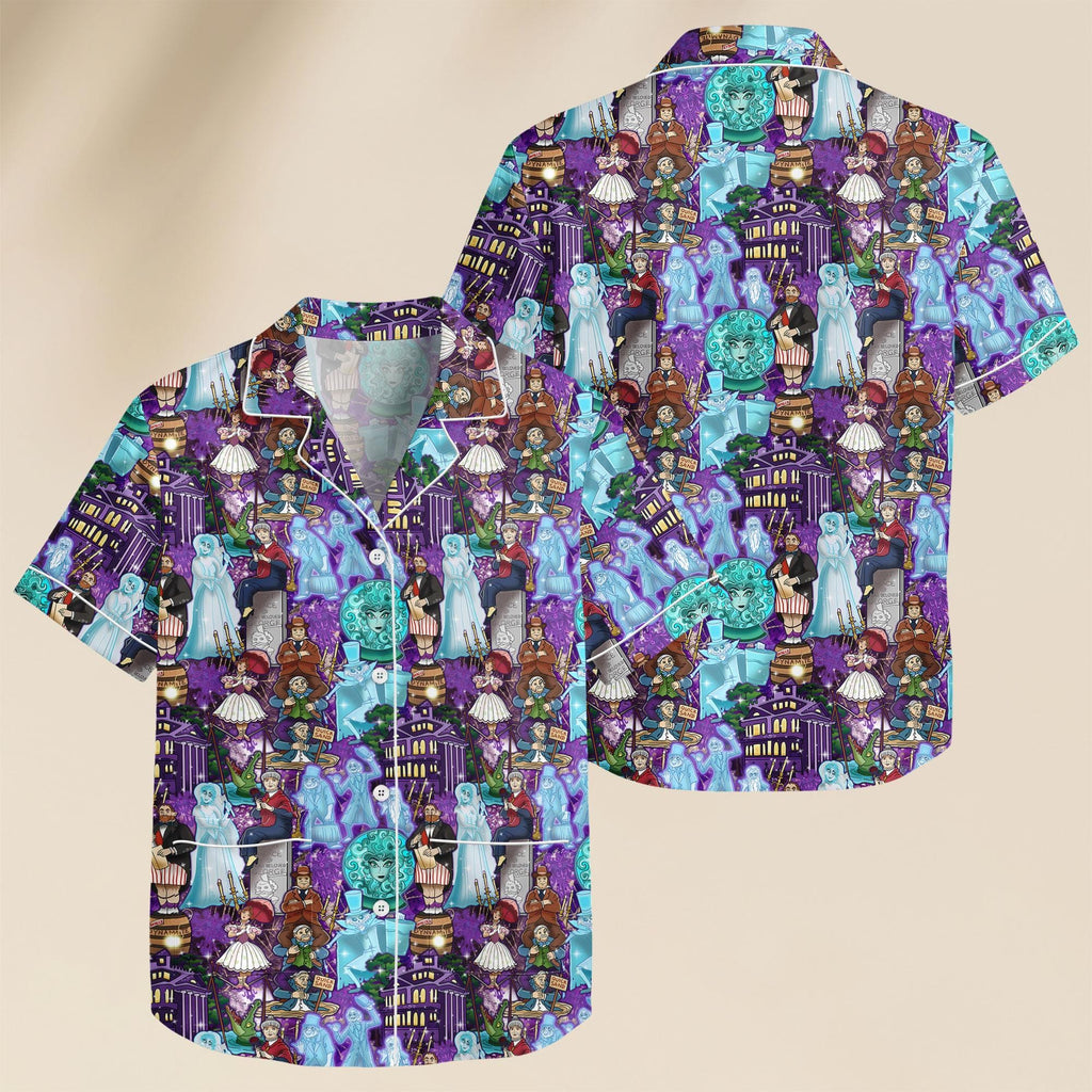 Haunted Mansion Purple Ghost Pajamas, Disney Haunted Mansion Sleepwear, Spooky Ride Lounge Pjs Gift For Her, Theme Park Group Pjs