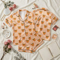 Disney Mickey Minnie Halloween Pajama Set, Pumpkin Striped Character Sleepwear, Matching Button Pajamas, Festive Fall Loungewear