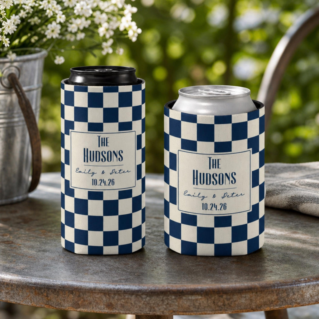 Personalized Wedding Can Coolers, Custom Monogrammed Can Coolers, Custom Can Coolers, Custom Wedding Favors, Party Favors (CZ544)