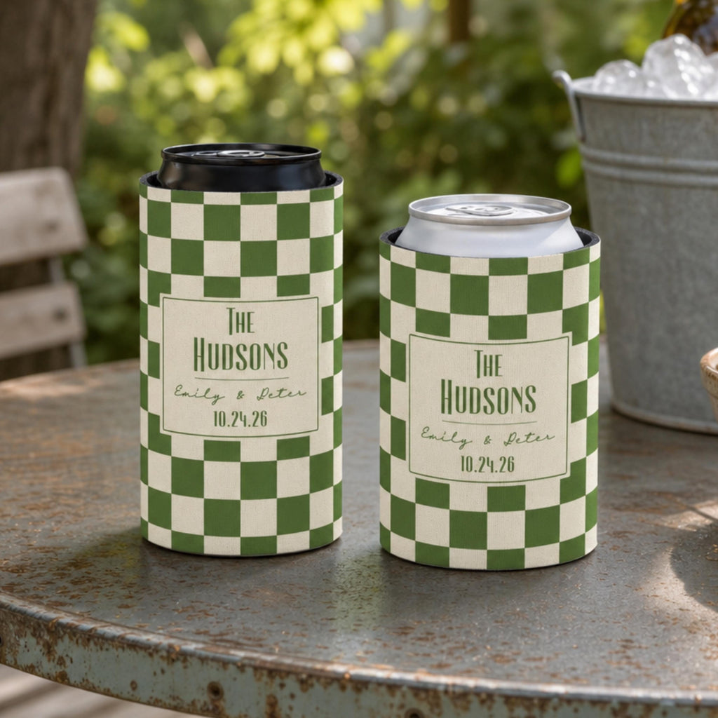 Personalized Wedding Can Coolers, Custom Monogrammed Can Coolers, Custom Can Coolers, Custom Wedding Favors, Party Favors (CZ544)