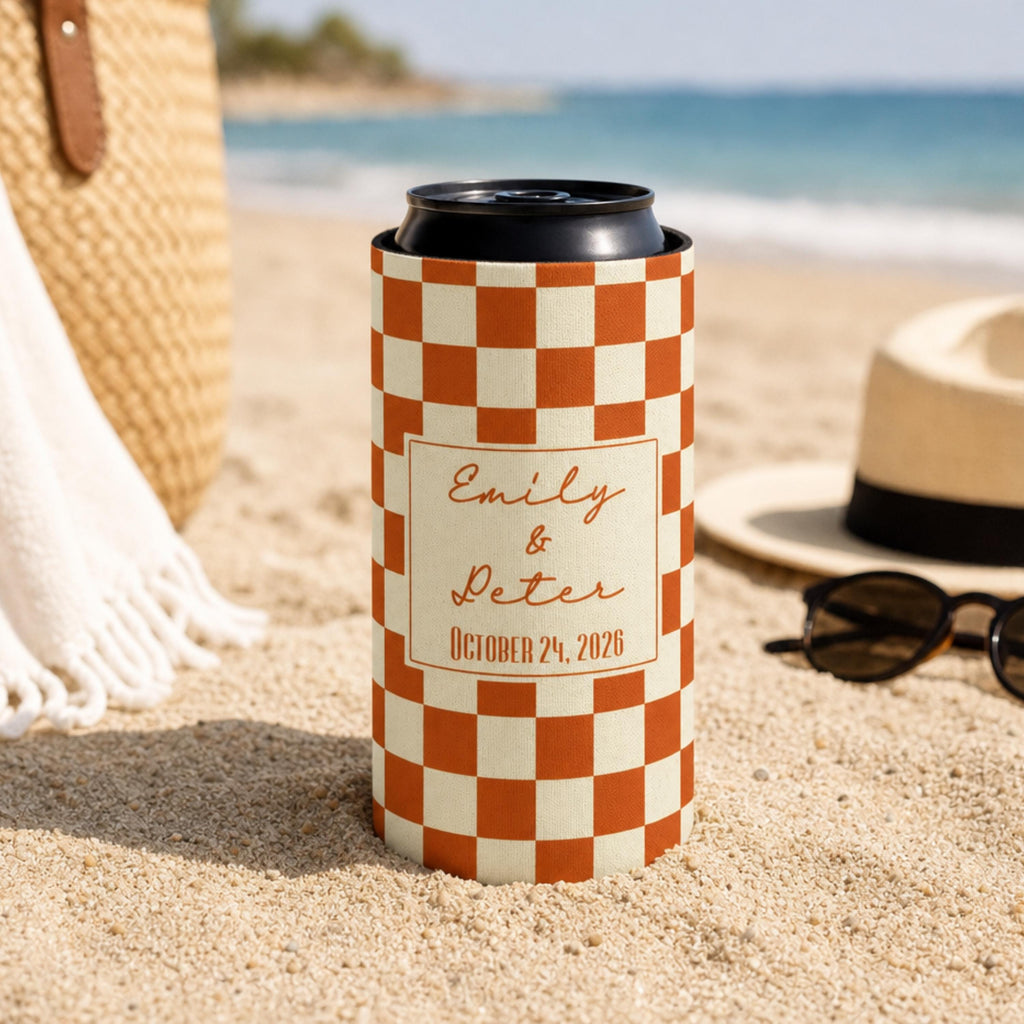 Personalized Wedding Can Coolers, Custom Monogrammed Can Coolers, Custom Can Coolers, Custom Wedding Favors, Party Favors (CZ544)