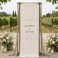 Personalized Wedding Welcome Sign Banner, Custom Linen Wedding Banner, Elegant Fabric Wedding Sign, Ceremony Reception Backdrop Decor