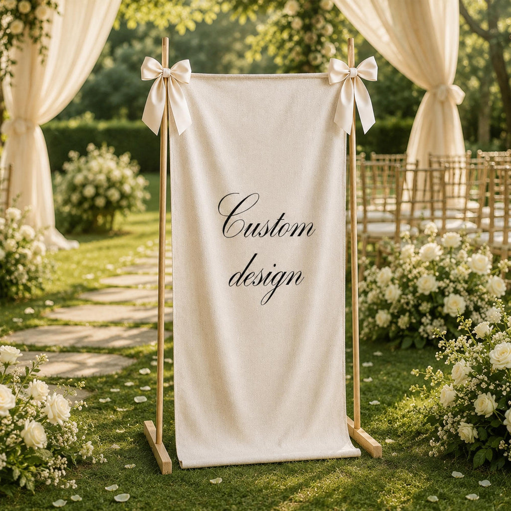 Custom Linen Fabric Banner, Custom design banner, Custom Linen Sign, Custom Linen Banner, Baby Shower Banner , Bridal Shower Party Decor