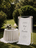 Custom Linen Wedding Welcome Sign Personalized Fabric Banner Boho Wedding Decor Engagement Party Sign Bridal Shower Baby Shower Party