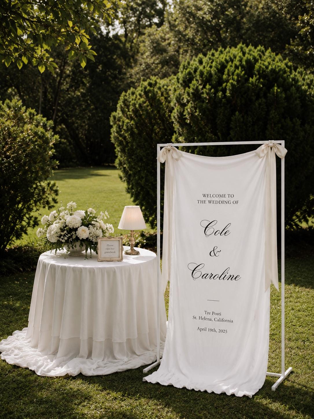Custom Linen Wedding Welcome Sign Personalized Fabric Banner Boho Wedding Decor Engagement Party Sign Bridal Shower Baby Shower Party