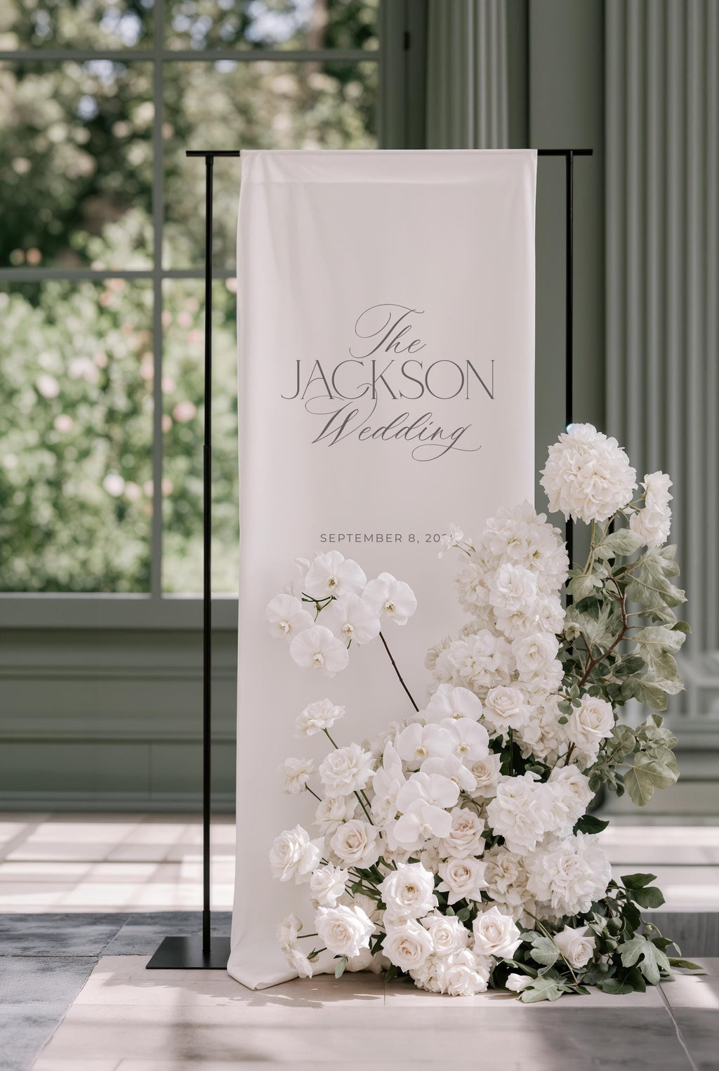Fabric Wedding Sign - Personalized Wedding Banner - Modern Engagement Party Decor - Fabric Welcome Sign - Custom Linen Banner