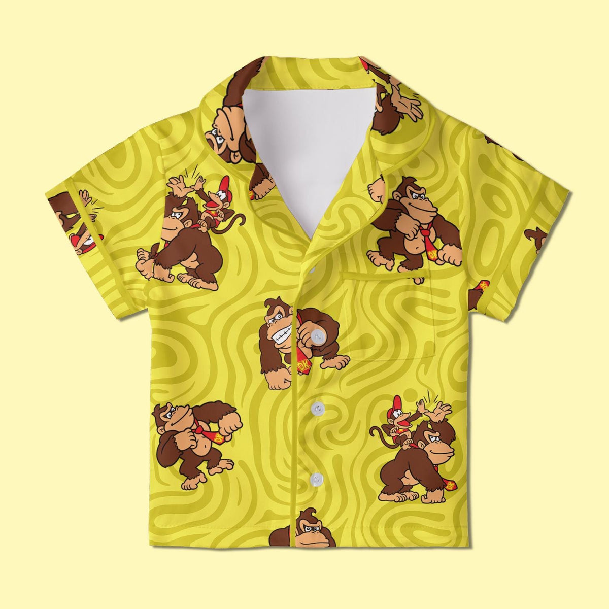 Donkey Kong Pajamas Satin, Super Mario World Pajamas, Super Nintendo World Vacation Pajamas For Kid, Birthday Gift, Kids Weekend Pajamas
