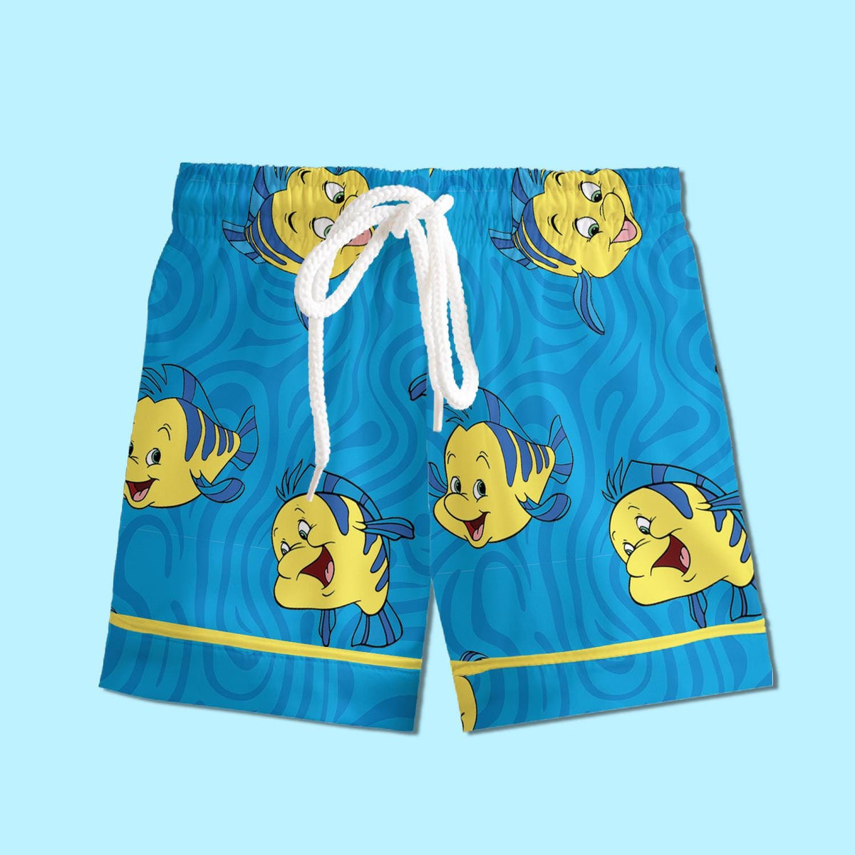 Flounder Little Mermaid Pajamas Satin, Little Mermaid Inspired Sleepwear, Tropical Fish Gift For Kid, Princess Ocean Slumber Party Pajamas