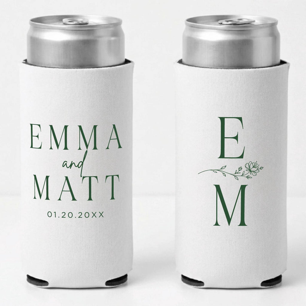 Custom Wedding Slim Can Coolers, Personalized Wedding Favors, Wedding Guest Gifts, Custom Slim Can Favors, Personalized Wedding Party