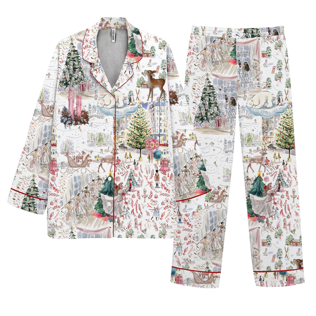 Christmas Pajamas Set – Nutcracker Winter Wonderland Pjs – Xmas Gift For Her, Bridal Party Pajamas