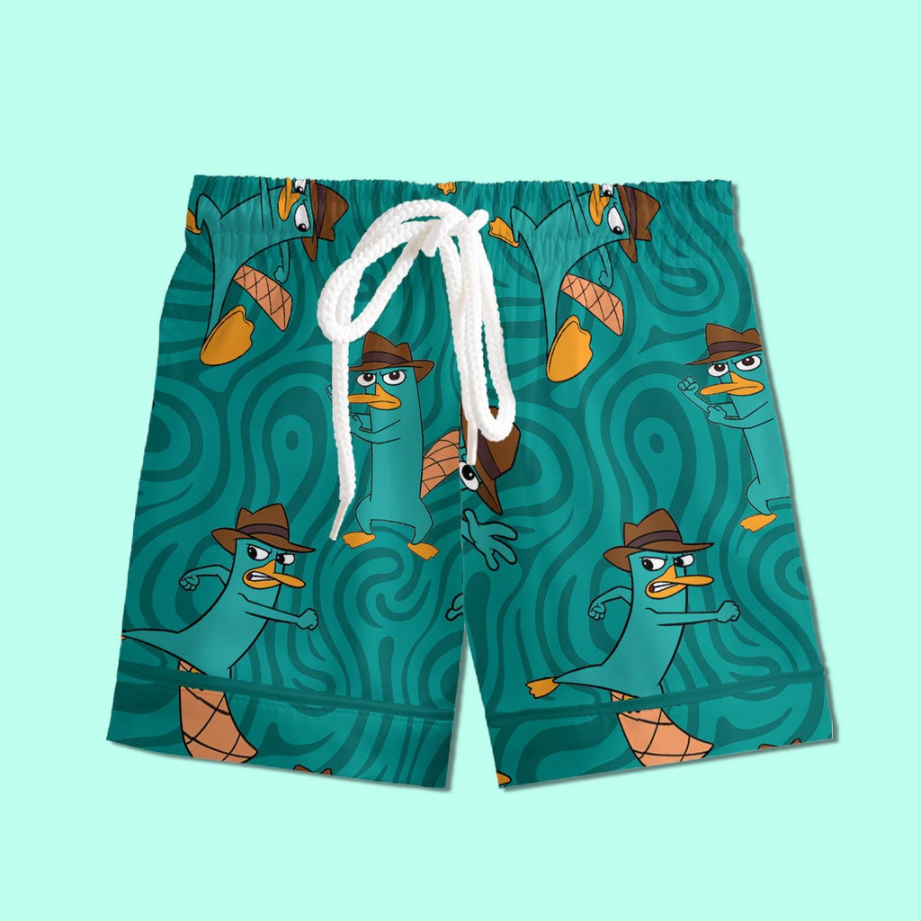 Perry The Platypus Kids Pajamas Satin, Agent P Inspired Youth Sleepwear, Disney Perry Vacation Pajamas, Funny Platypus Gift, Family Matching