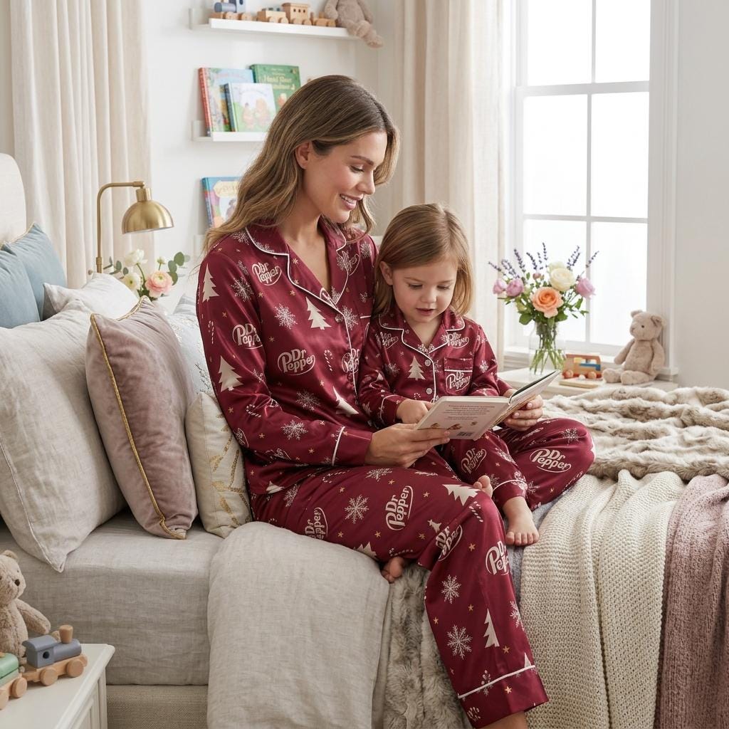 Retro Dr Pepper Christmas Satin Pajamas Set, Est. 1885 Soda Pajamas, Diet Drink Lovers Gift, Family Matching Xmas Pajamas, Christmas Pajamas