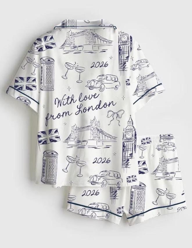 With Love From London Pjs - Bridal Sleepwear, Vintage British Pyjamas - London Girls Trip