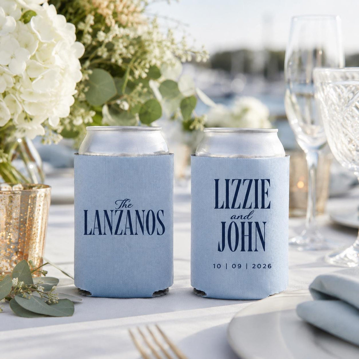 Custom Wedding Can Coolers Personalized Wedding Favor Beverage Holder Reception Drink Sleeve Bridal Shower Party Gift