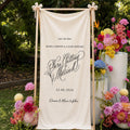 Personalized Wedding Banner, Elegant Ceremony Decor, Cotton Linen Fabric Backdrop