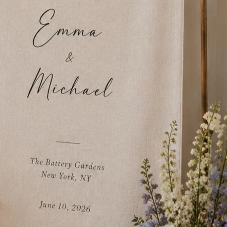 Custom Fabric Welcome Sign, Linen Wedding Welcome Sign, Personalized Wedding Decor, Wedding Banner