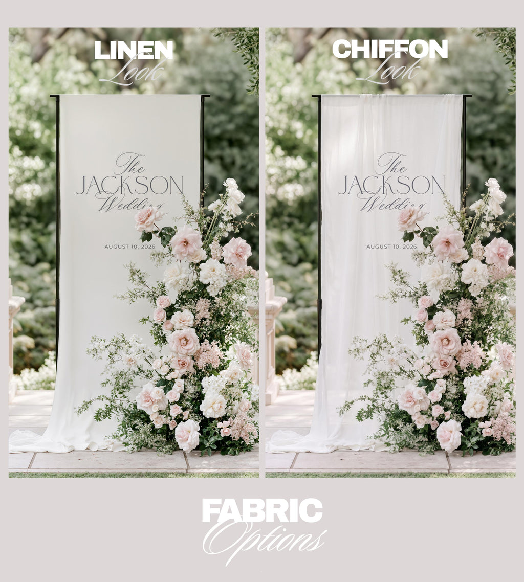 Fabric Wedding Sign - Personalized Wedding Banner - Modern Engagement Party Decor - Fabric Welcome Sign - Custom Linen Banner