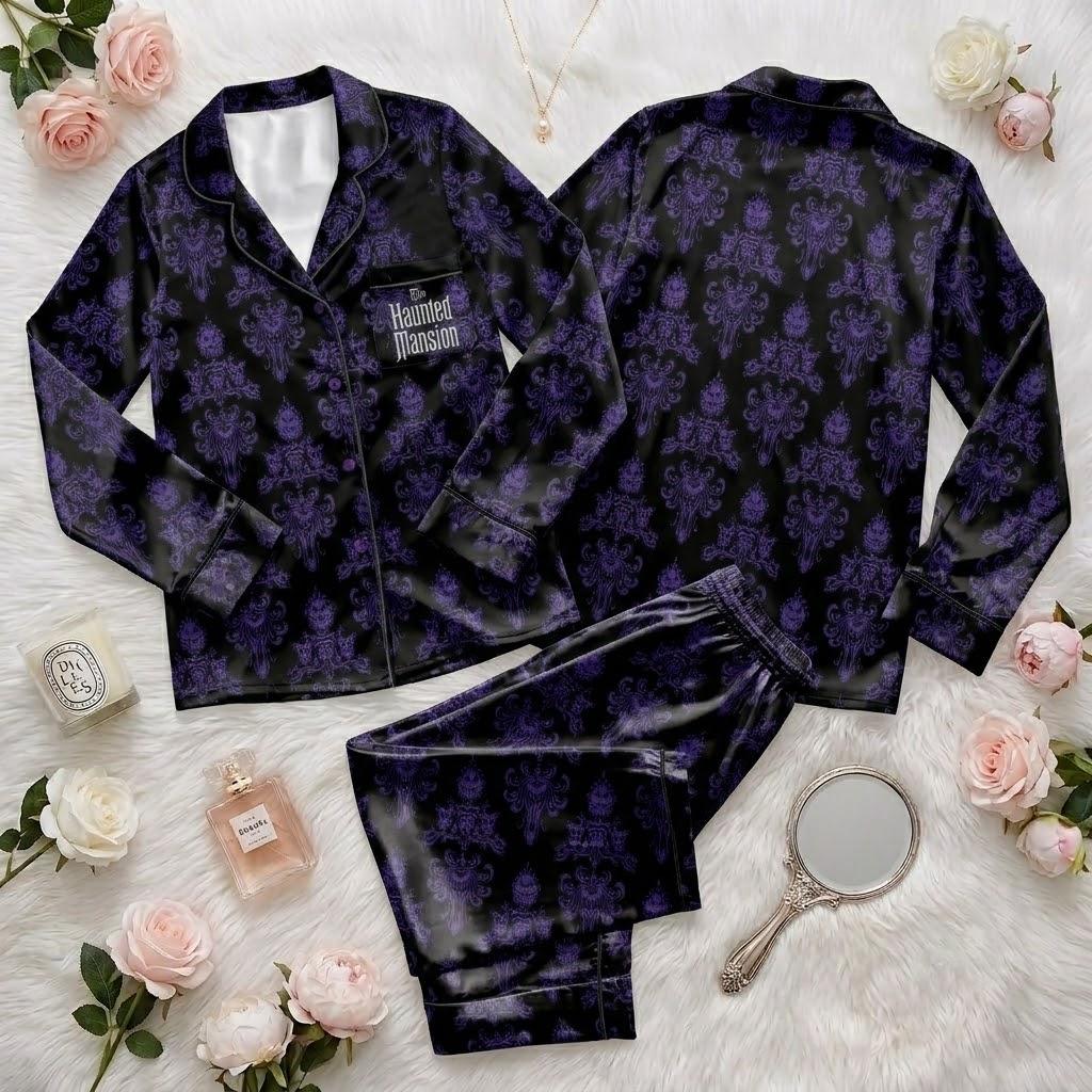 Bring Disney The Haunted Mansion Home, Haunted Mansion Pajama Set, Ghost Host Sleepwear, Disney Halloween Button Pajamas