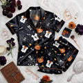 Halloween Mickey Boo Pajama Set, Disney Mouse Ghost Sleepwear, Cute Spooky Button Pajamas, Trick Or Treat Loungewear