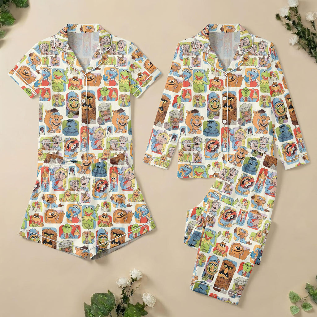 The Muppets Matching Pajamas, Classic TV Show Characters Sleepwear, Kermit Miss Piggy PJs, Cozy Loungewear, Holiday Pjs, Gift For Her