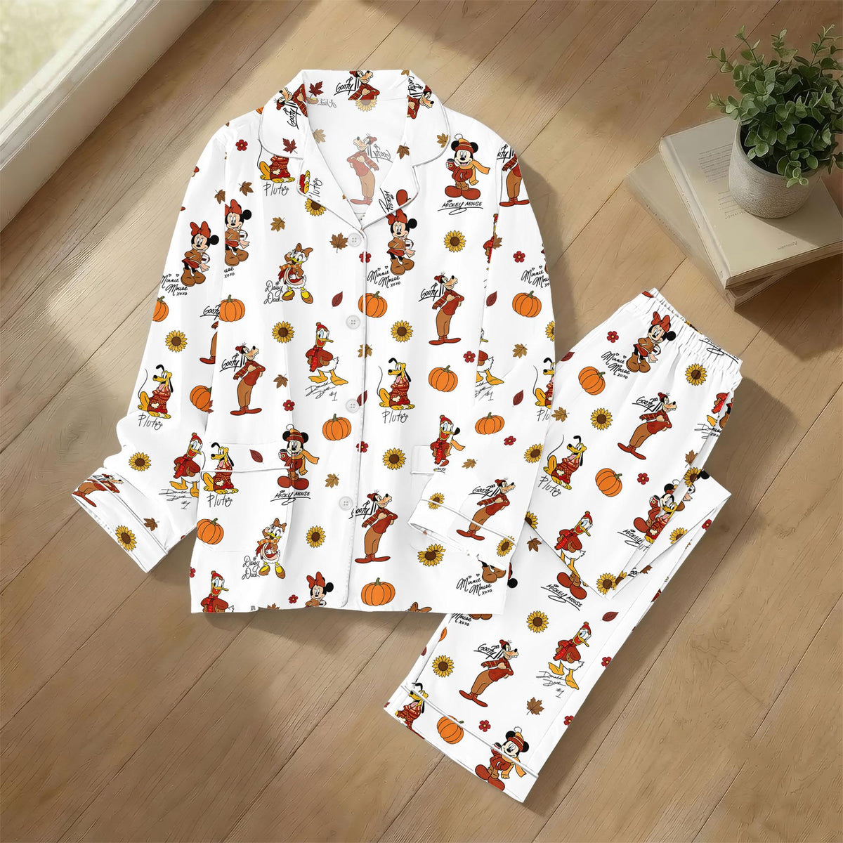 Mickey and Friends Fall Pajamas, Disney Autumn Pajama Shorts, Disney Pumpkin Sleepwear, Matching Group PJs, Halloween Disney Gift