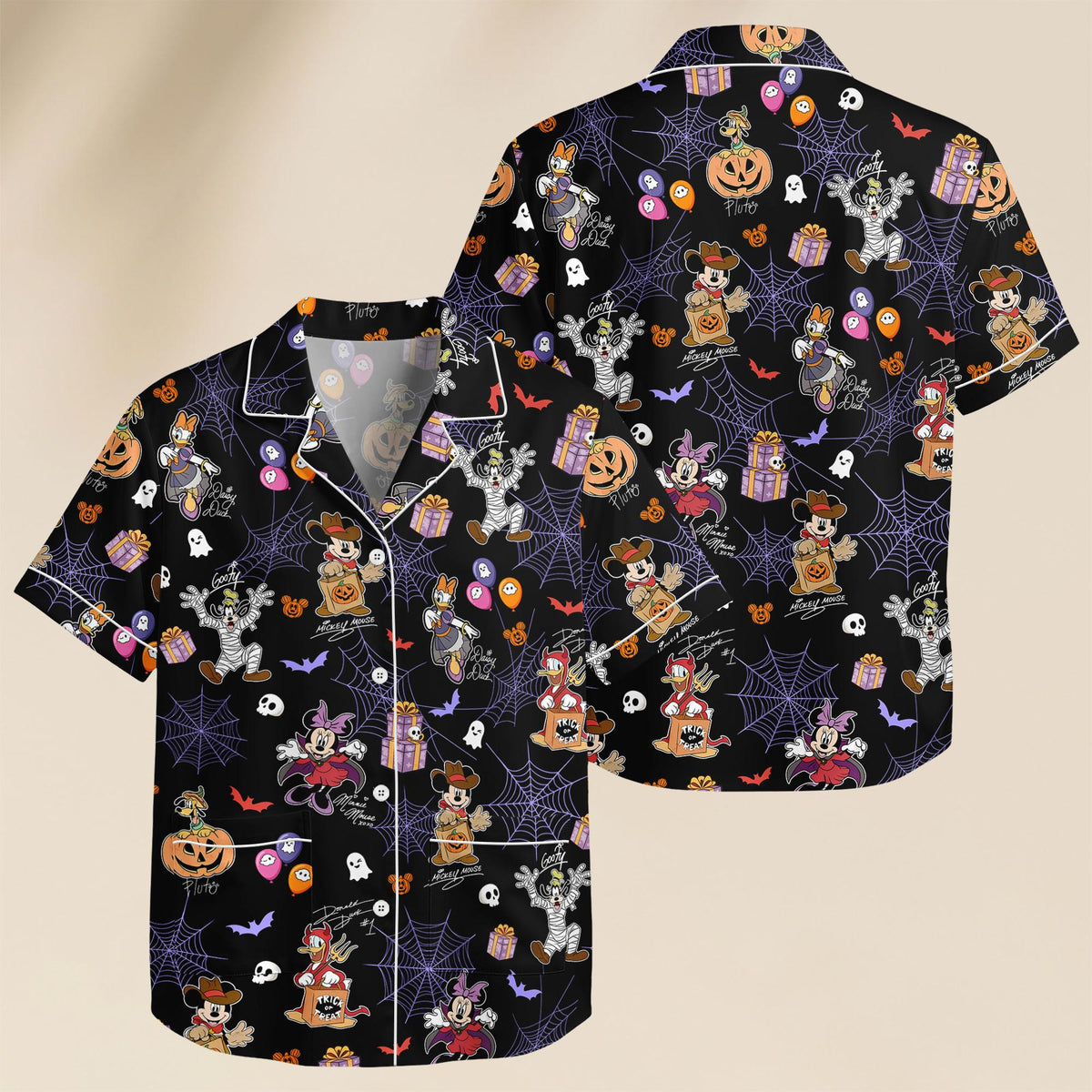 Mickey Mouse Halloween Pajamas, Disney Halloween Pajama Shorts, Disney Character Sleepwear, Spooky Disney PJs, Fall Lounge Wear