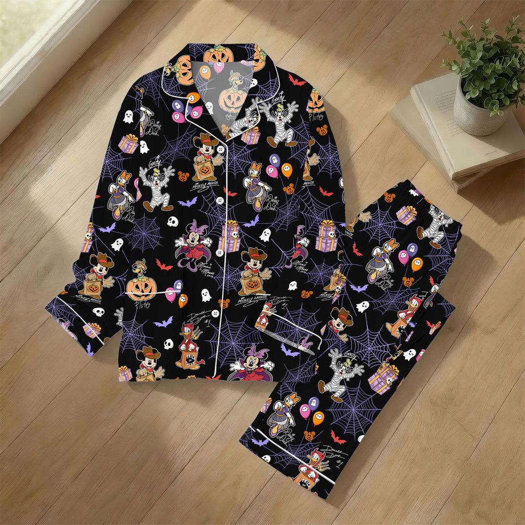 Mickey Mouse Halloween Pajamas, Disney Halloween Pajama Shorts, Disney Character Sleepwear, Spooky Disney PJs, Fall Lounge Wear