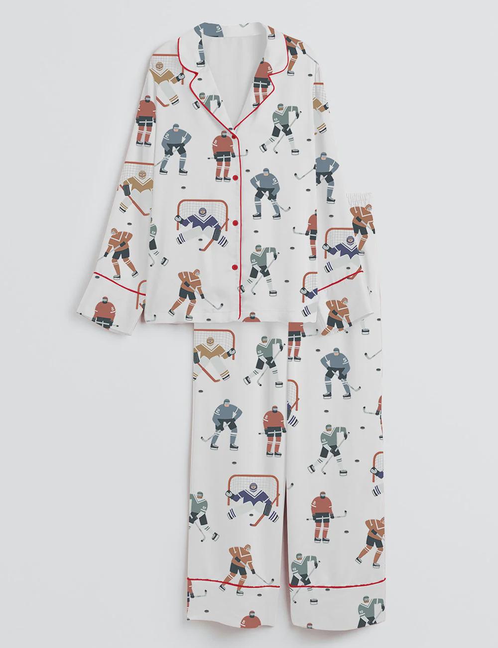 Hockey Mom Pajama Set – Ice Hockey Loungewear, Bridal Party Sleepwear