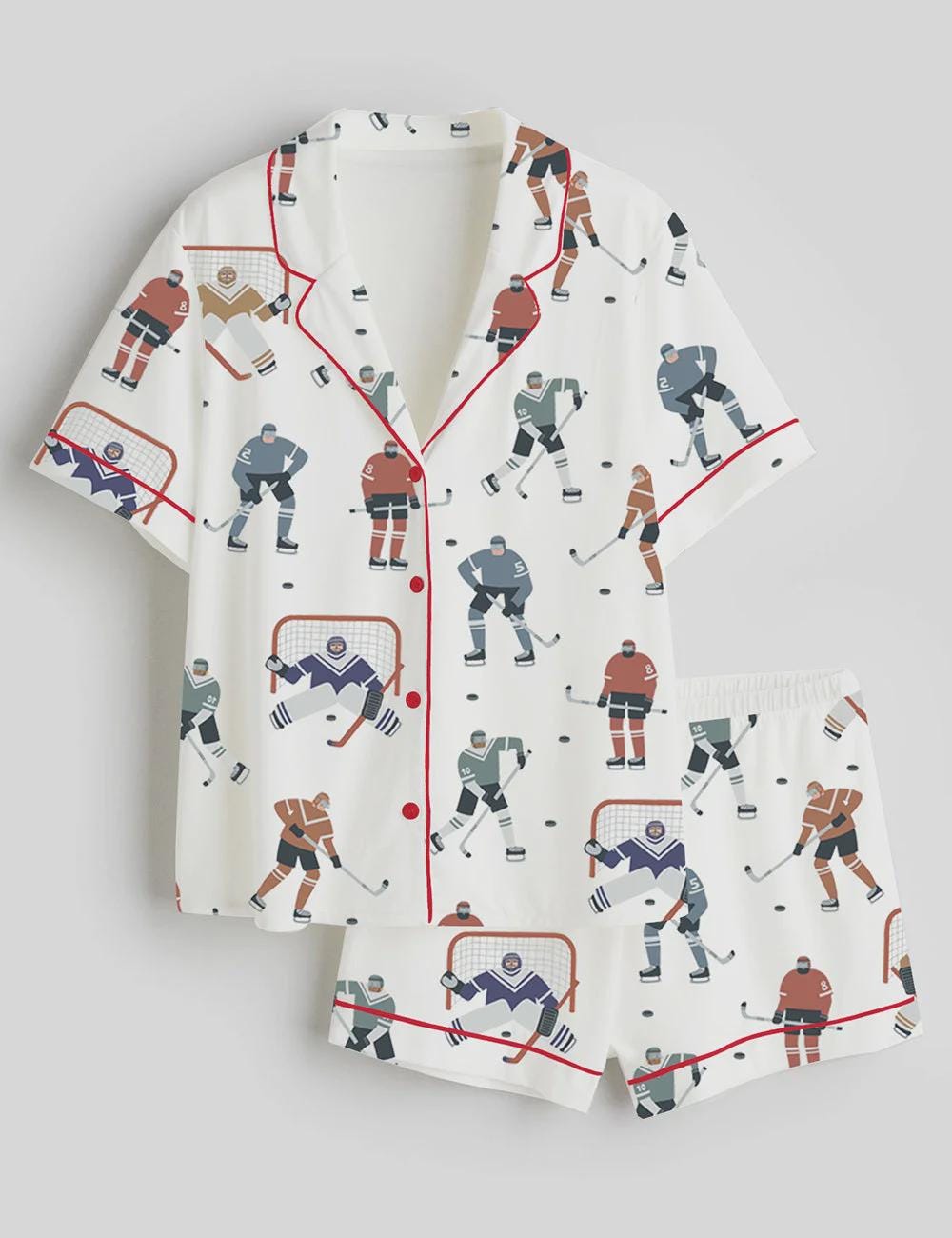 Hockey Mom Pajama Set – Ice Hockey Loungewear, Bridal Party Sleepwear