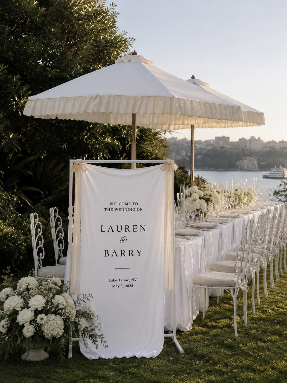 Custom Linen Wedding Welcome Sign Personalized Fabric Banner Boho Wedding Decor Engagement Party Sign Bridal Shower Baby Shower Party