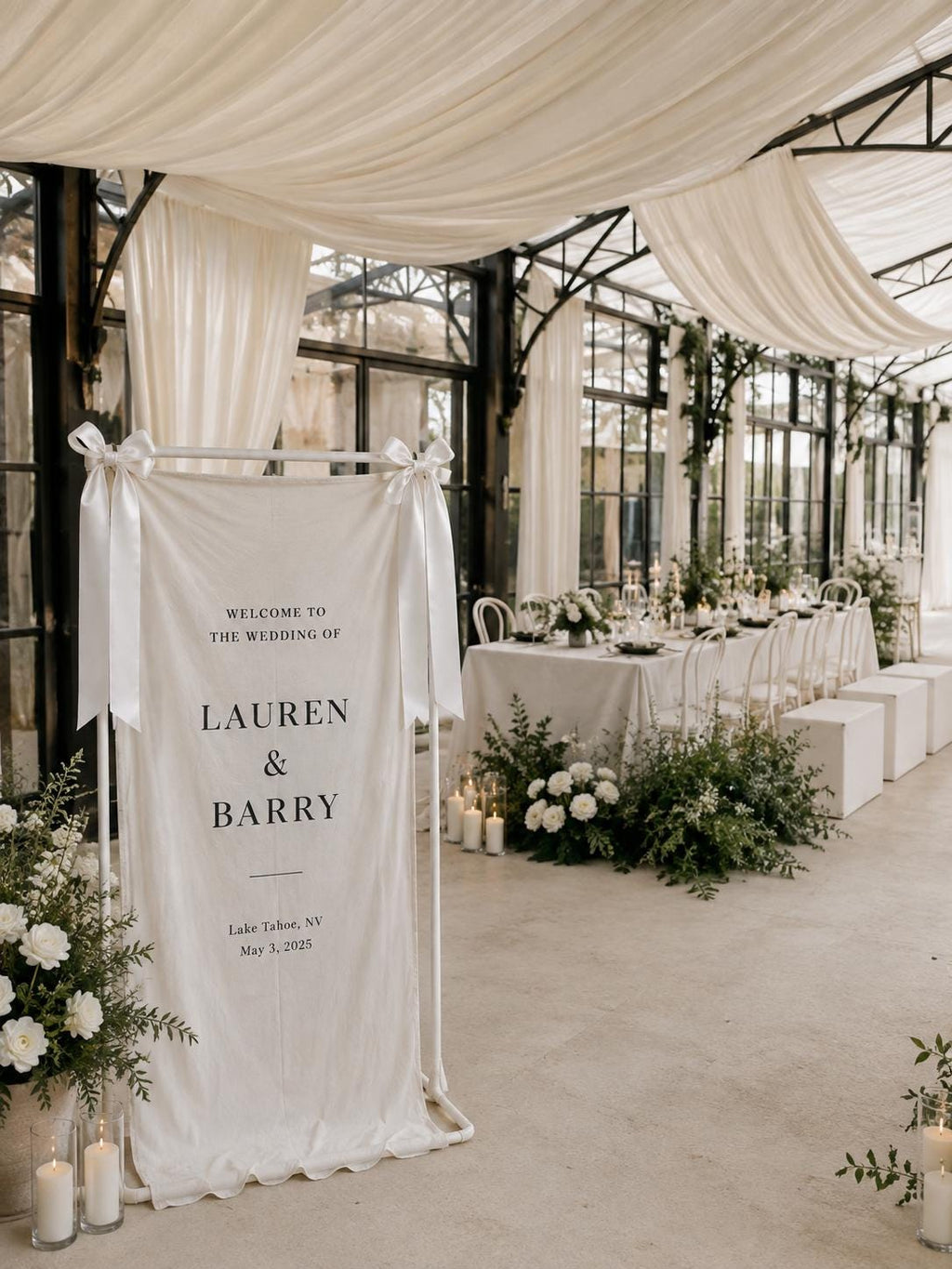 Custom Linen Wedding Welcome Sign Personalized Fabric Banner Boho Wedding Decor Engagement Party Sign Bridal Shower Baby Shower Party