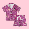 Cheshire Cat Pajamas Satin, Alice Wonderland Pajamas, Mystery Fantasy Lounge Satin, Cute Kids Gift, Girls Weekend Sleepwear
