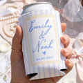 Personalized Wedding Can Cooler, Custom Names and Date, Reception Favors for Guests