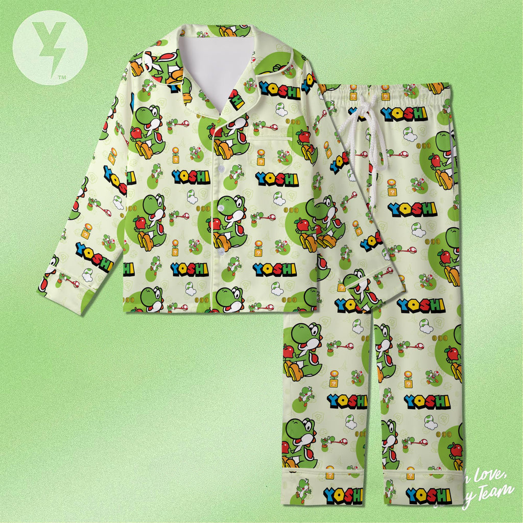 Yoshi Super Mario Short Pajamas, Nintendo Super Mario Sleepwear, Yoshi Shirt, Super Mario Family Matching Outfit
