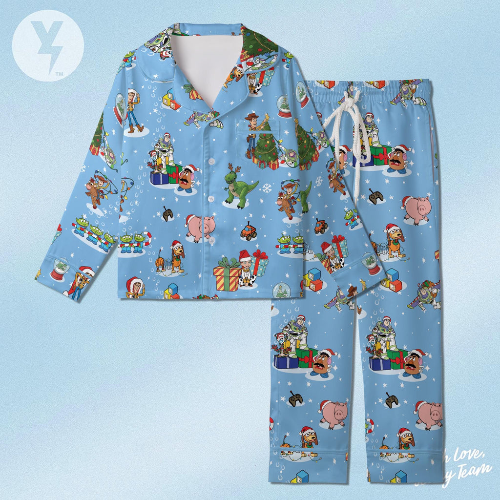 Disney Toy Story Christmas Pajamas Set, Pixar Buzz Lightyear Xmas Satin Pajamas, You've Got A Friends in me, Family Matching Pajamas