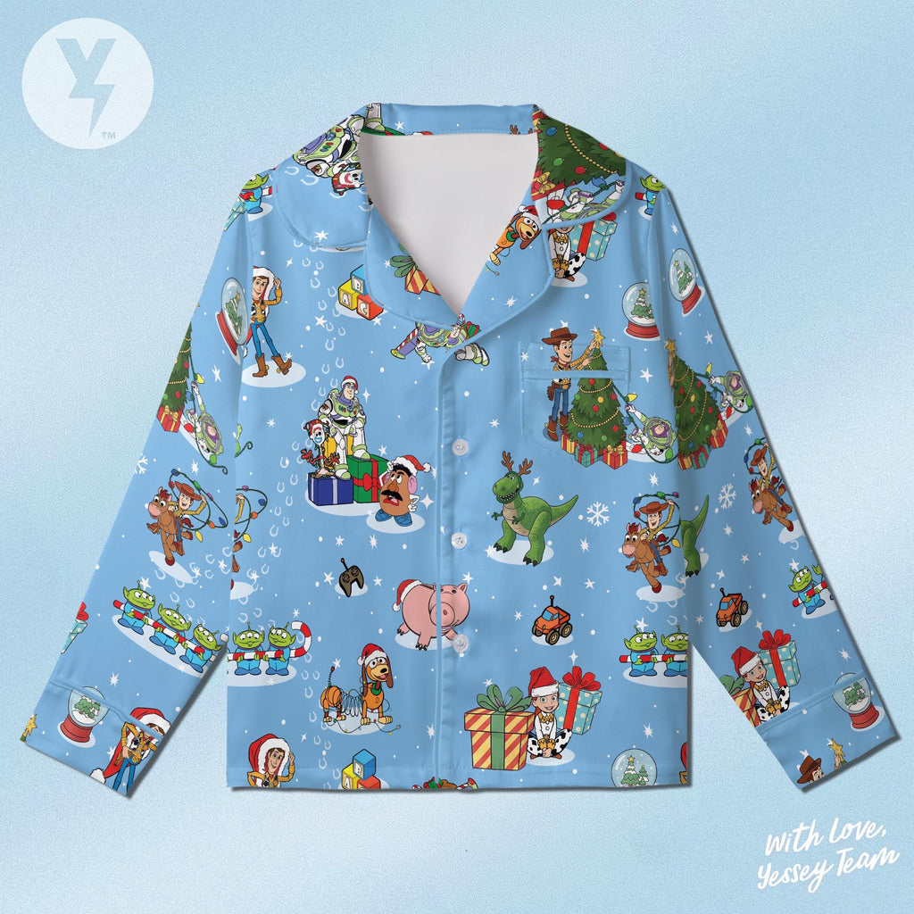 Disney Toy Story Christmas Short Pajamas , Pixar Buzz Lightyear Xmas Satin Pajamas, You've Got A Friends in me, Family Matching Pajamas